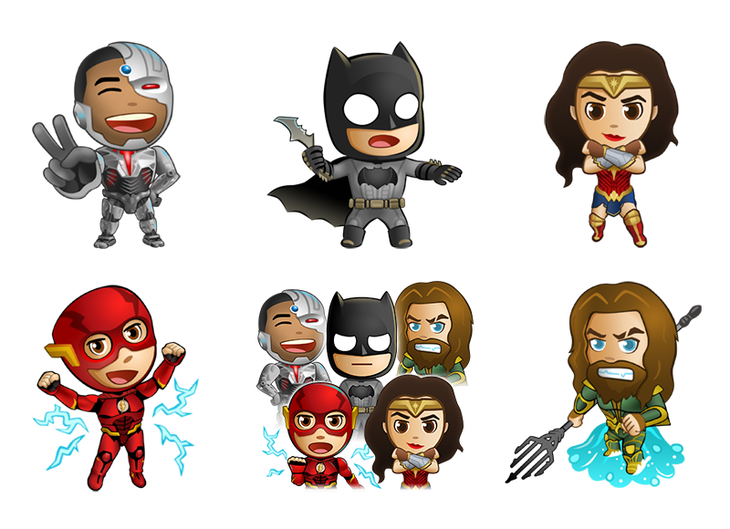 Official Justice League Emoji Stickers Iconfactory 